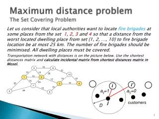 Maximum distance problem The Set Covering Problem