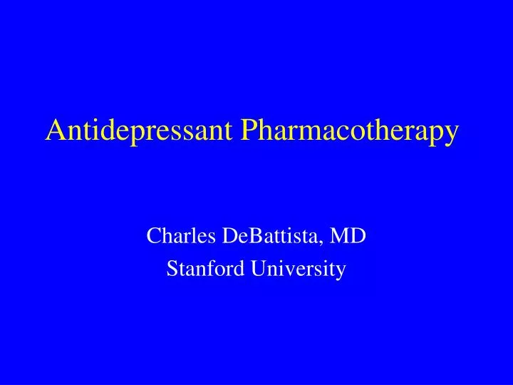 antidepressant pharmacotherapy