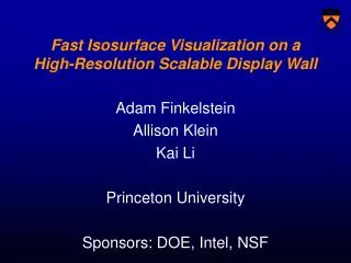Fast Isosurface Visualization on a High-Resolution Scalable Display Wall