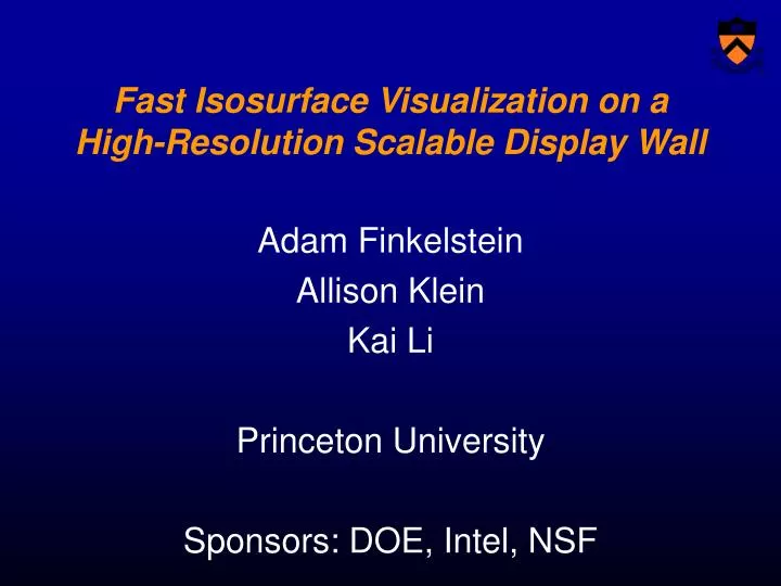 fast isosurface visualization on a high resolution scalable display wall