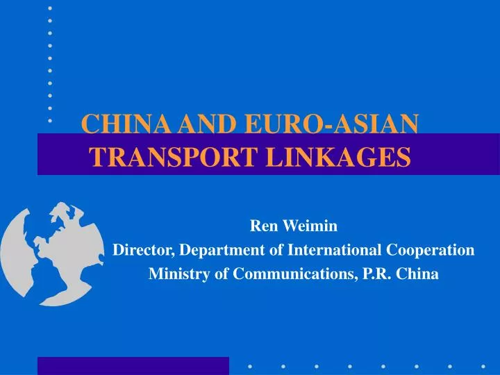china and euro asian transport linkages