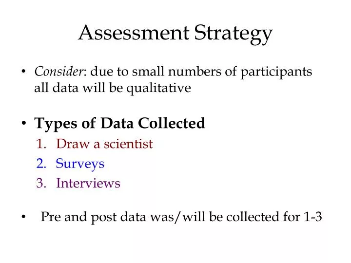 assessment strategy