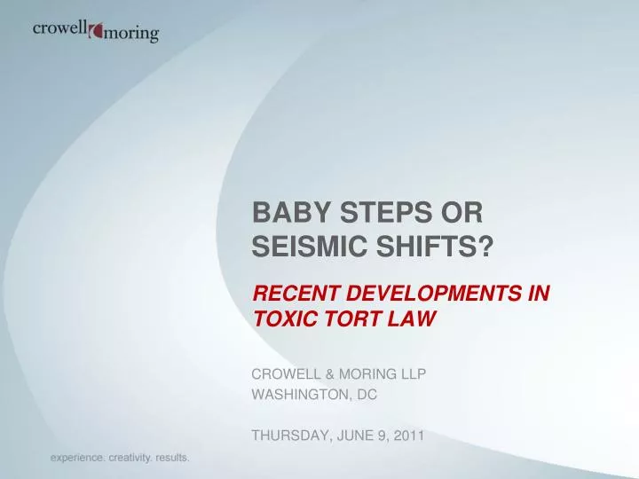 baby steps or seismic shifts