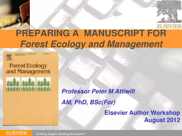 preparing a manuscript for forest ecology and management