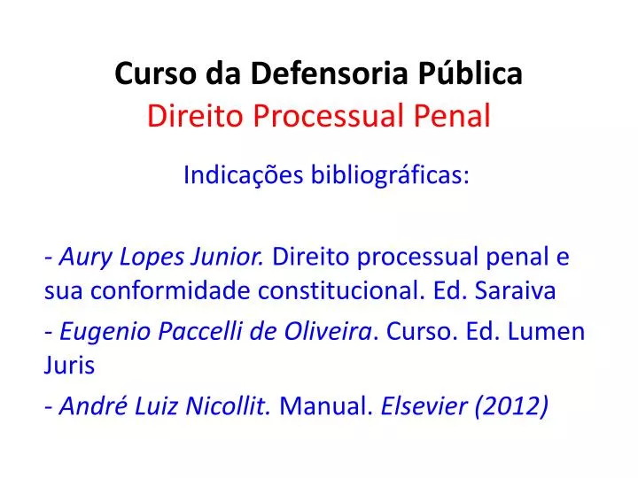 curso da defensoria p blica direito processual penal