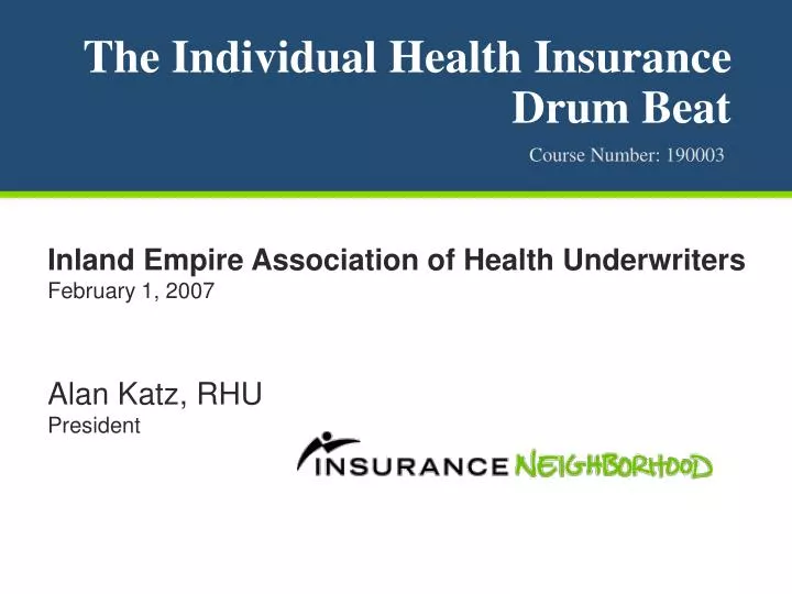 the individual health insurance drum beat