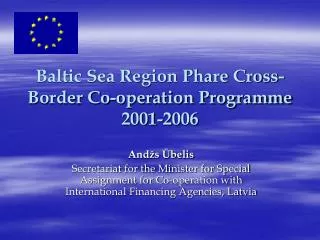 Baltic Sea Region Phare Cross-Border Co-operation Programme 2001-2006
