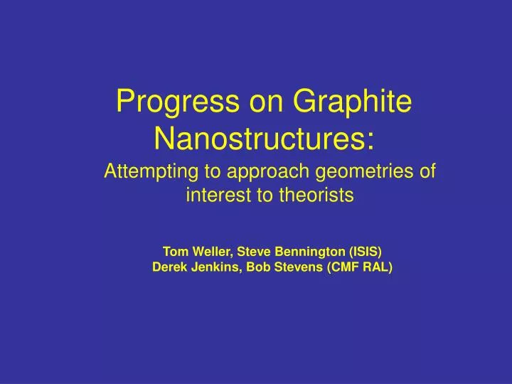 progress on graphite nanostructures