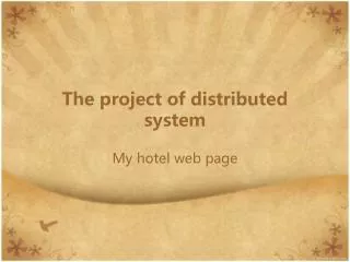 the project of distributed system