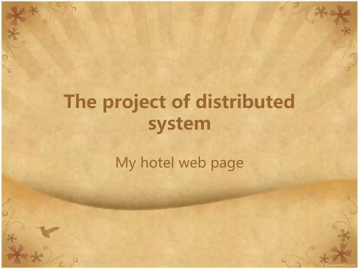 the project of distributed system
