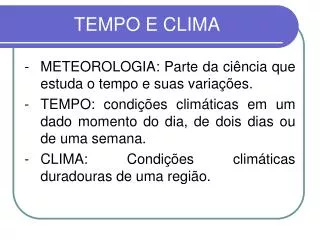 tempo e clima