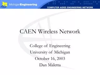 CAEN Wireless Network
