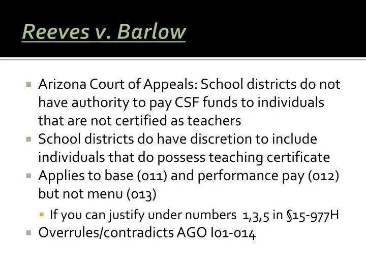 reeves v barlow