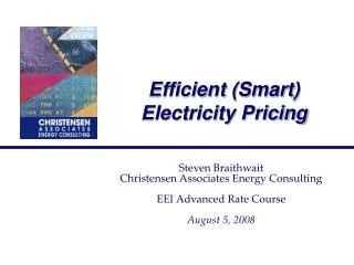 Efficient (Smart) Electricity Pricing