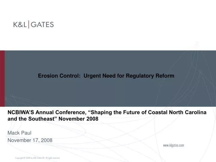 erosion control urgent need for regulatory reform