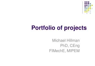 Portfolio of projects