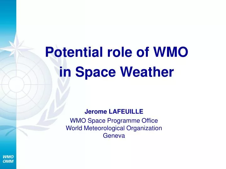 potential role of wmo in space weather
