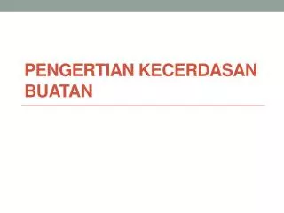 pengertian kecerdasan buatan