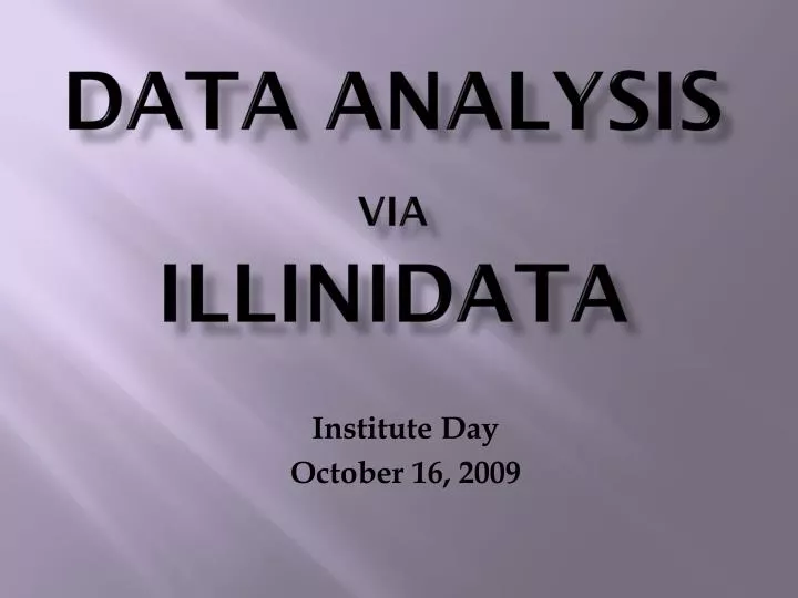 data analysis via illinidata