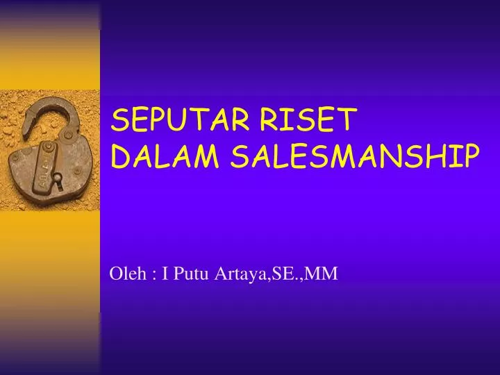 seputar riset dalam salesmanship