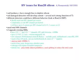 HV issues for Run2B silicon A.Nomerotski 10/15/01