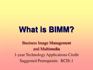 What is BIMM?