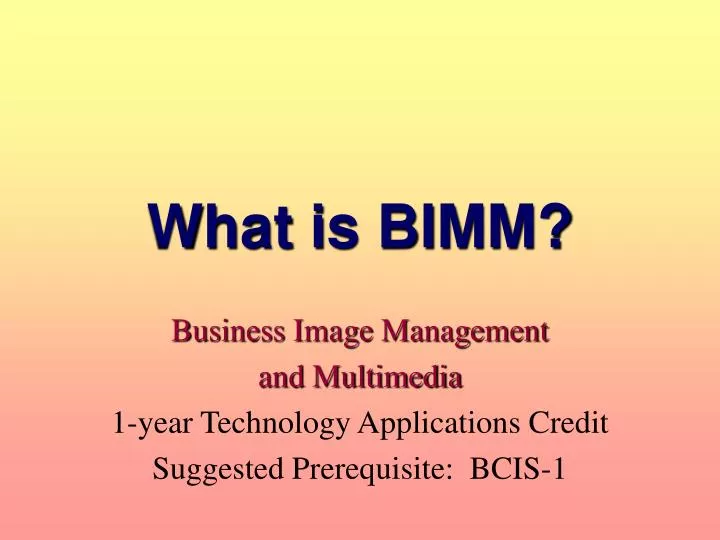what is bimm