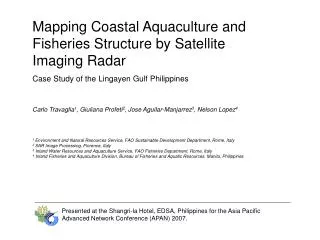 Mapping Coastal Aquaculture and Fisheries Structure by Satellite Imaging Radar