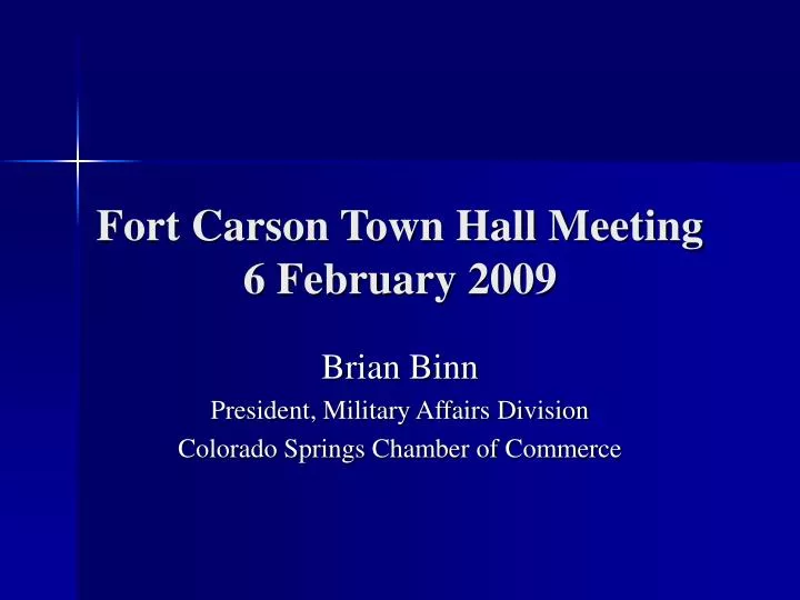 fort carson town hall meeting 6 february 2009