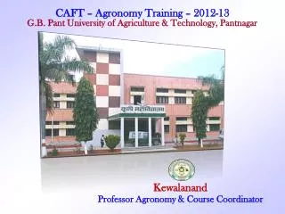 Kewalanand Professor Agronomy &amp; Course Coordinator