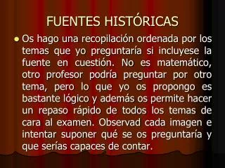 fuentes hist ricas