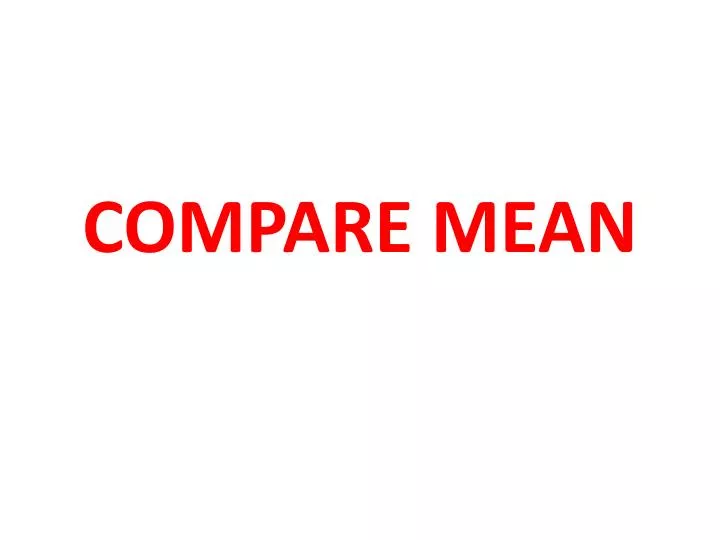 compare mean