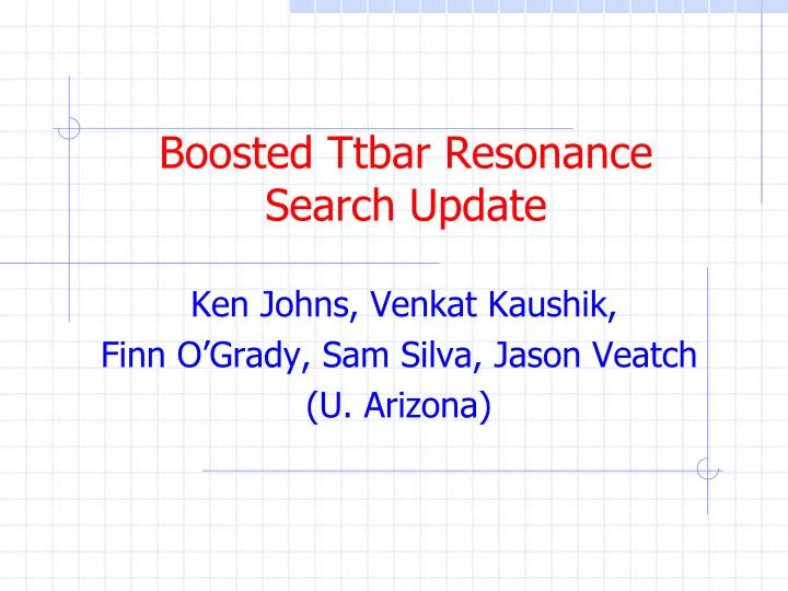 boosted ttbar resonance search update
