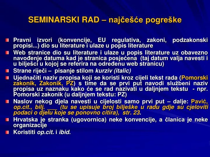 seminarski rad naj e e pogre ke