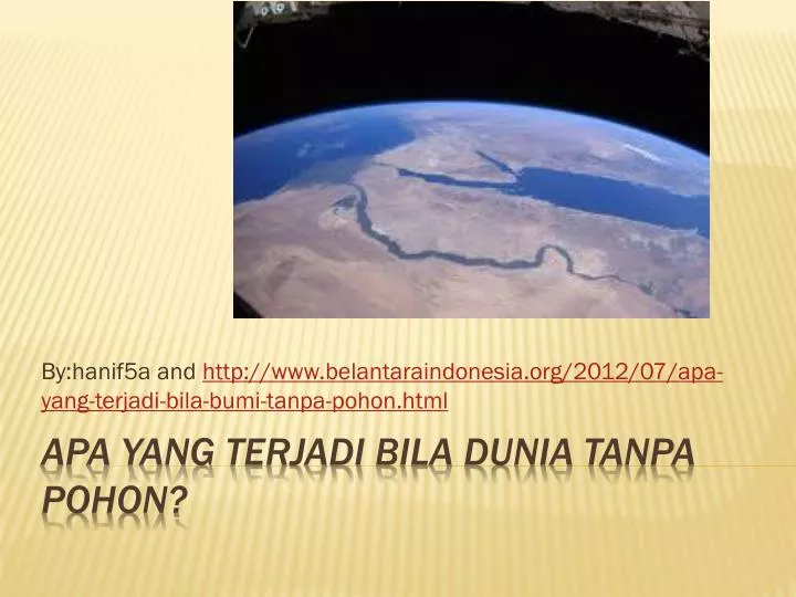 by hanif5a and http www belantaraindonesia org 2012 07 apa yang terjadi bila bumi tanpa pohon html