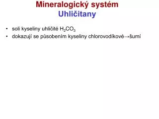 Mineralogický systém Uhličitany