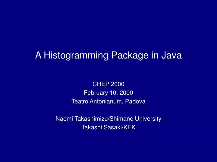 a histogramming package in java