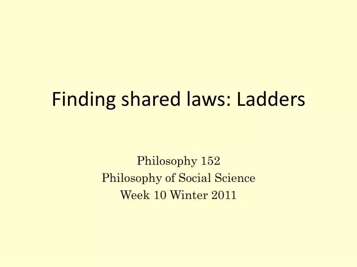 finding shared laws ladders