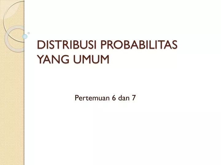 distribusi probabilitas yang umum