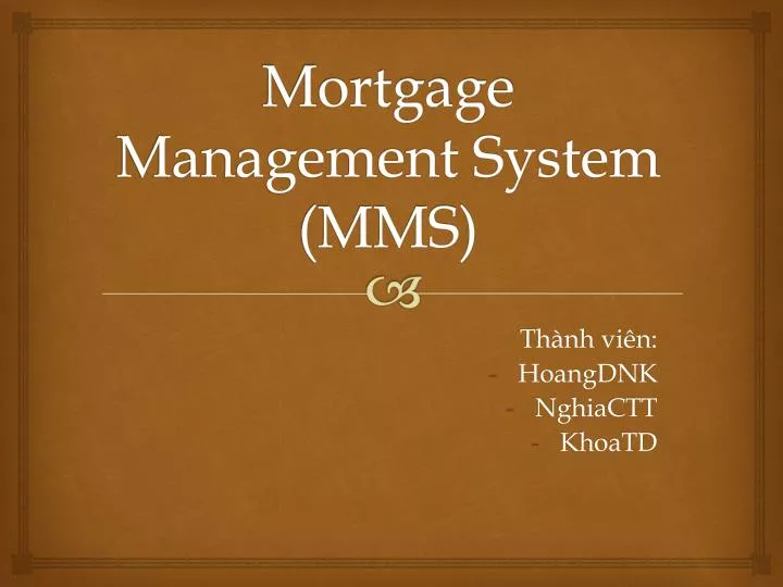 mortgage management system mms