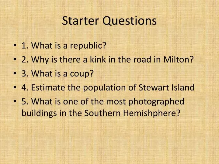 starter questions
