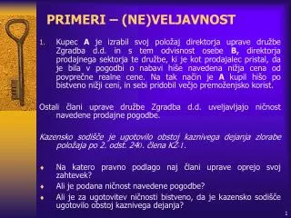 primeri ne veljavnost