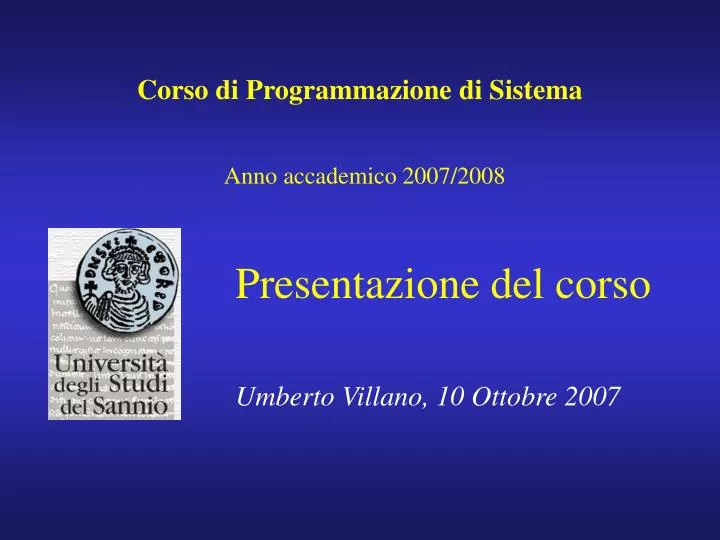 corso di programmazione di sistema anno accademico 2007 2008