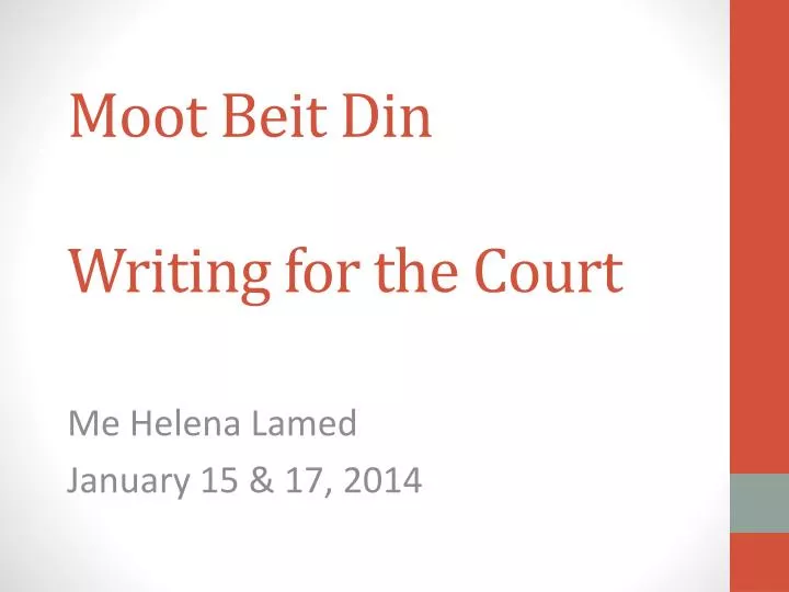moot beit din writing for the court