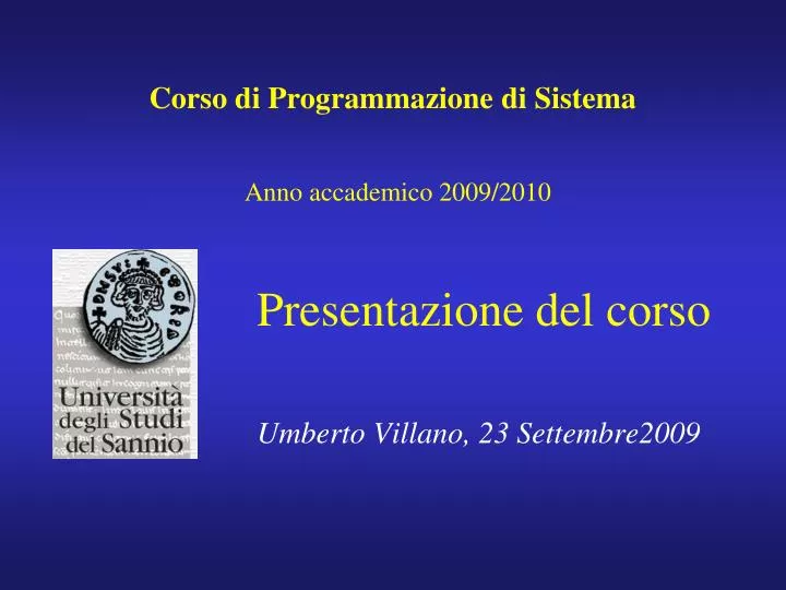 corso di programmazione di sistema anno accademico 2009 2010