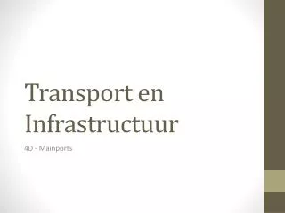 transport en infrastructuur