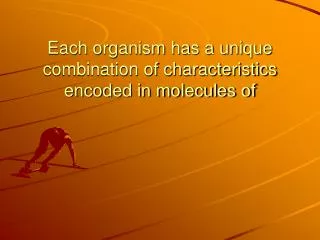 Each organism has a unique combination of characteristics encoded in molecules of