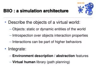 BIIO : a simulation architecture