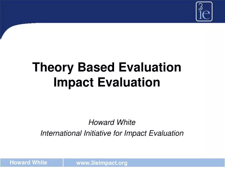 theory based evaluation impact evaluation