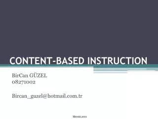 CONTENT-BASED INSTRUCTION
